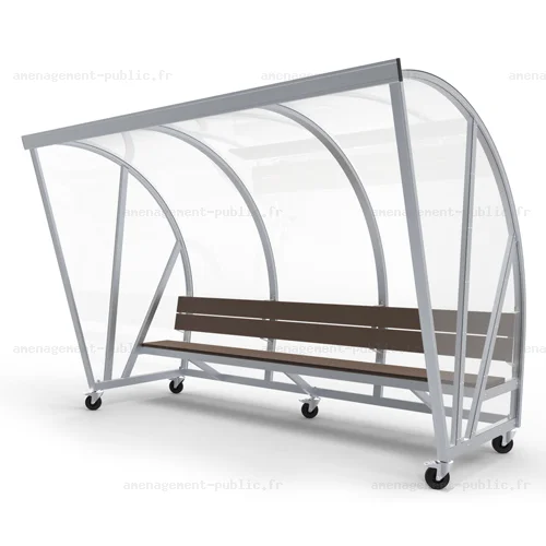 Banc de touche mobile avec auvent
